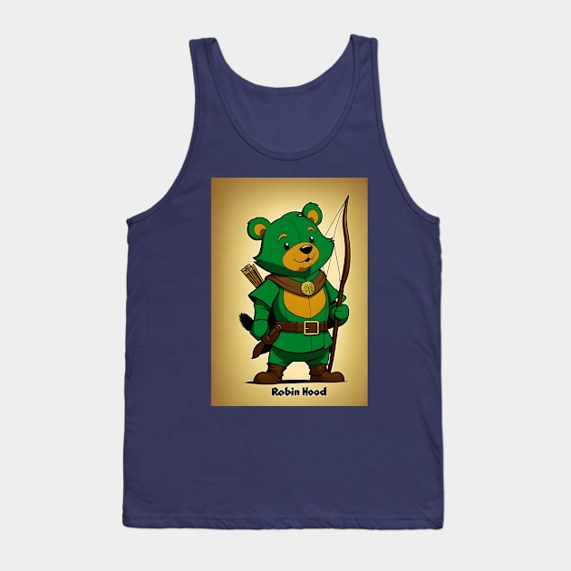 Adventurous Archer: Robin Hood Bear Tank Top by AlexBRD